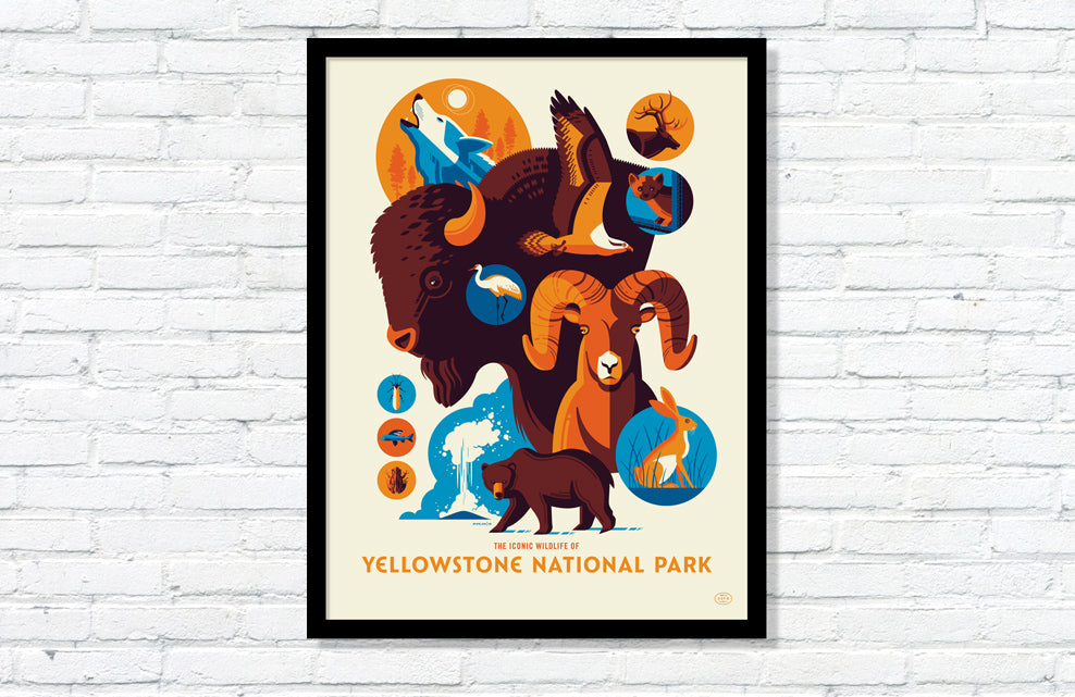 Iconic Wildlife of Yellowstone National Park Poster (Large Timed Edition)